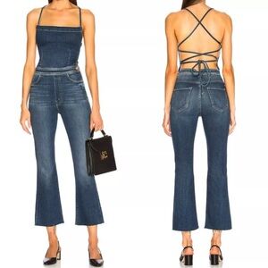 MOTHER The Tie Back Hustler Ankle Fray Jumpsuit Size 25 Color: Pardon my…